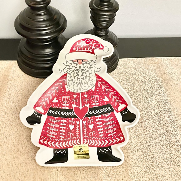 New SANTA CLAUS Ceramic Platter Plate - Picture 3 of 5